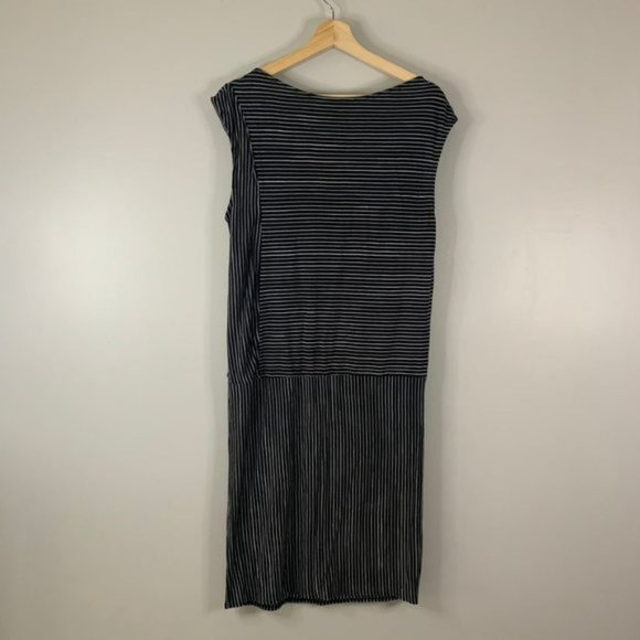Derek Lam Design Nation Stretch Short Stripe Drop Waist Dress Large L Linen - Picture 3 of 13